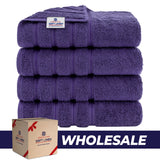 4 Piece 100% Cotton Turkish Bath Towel - 6 Set Case Pack