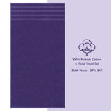 4 Piece 100% Cotton Turkish Bath Towel - 6 Set Case Pack