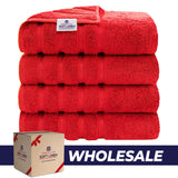 4 Piece 100% Cotton Turkish Bath Towel - 6 Set Case Pack