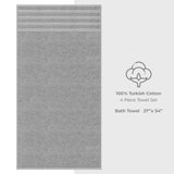 4 Piece 100% Cotton Turkish Bath Towel - 6 Set Case Pack