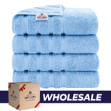4 Piece 100% Cotton Turkish Bath Towel - 6 Set Case Pack