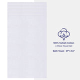4 Piece 100% Cotton Turkish Bath Towel - 6 Set Case Pack