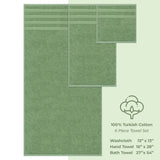 6 Piece 100% Cotton Turkish Bulk Bath Towels - Wholesale Premium Towel Sets - 10 Set Case Pack