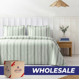 Wholesale 100% Washed Cotton Percale Duvet Cover Set – 200TC Yarn-Dyed Striped Hotel Bedding Set