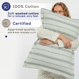 Wholesale 100% Washed Cotton Percale Duvet Cover Set – 200TC Yarn-Dyed Striped Hotel Bedding Set