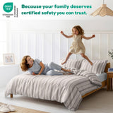 Wholesale 100% Washed Cotton Percale Duvet Cover Set – 200TC Yarn-Dyed Striped Hotel Bedding Set