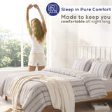 Wholesale 100% Washed Cotton Percale Duvet Cover Set – 200TC Yarn-Dyed Striped Hotel Bedding Set