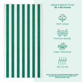 Cabana Striped Oversized Premium Cotton Beach Towel 30x60" - 32 Set Case Pack