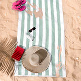Cabana Striped Oversized Premium Cotton Beach Towel 30x60" - 32 Set Case Pack