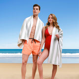 Cabana Striped Oversized Premium Cotton Beach Towel 30x60" - 32 Set Case Pack