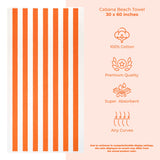 Cabana Striped Oversized Premium Cotton Beach Towel 30x60" - 32 Set Case Pack