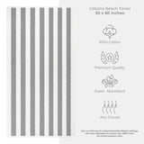 Cabana Striped Oversized Premium Cotton Beach Towel 30x60" - 32 Set Case Pack