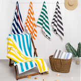 Cabana Striped Oversized Premium Cotton Beach Towel 30x60" - 32 Set Case Pack