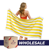Cabana Striped Oversized Premium Cotton Beach Towel 30x60" - 32 Set Case Pack