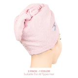 American Soft Linen 100% Cotton Hair Drying Towels for Women, 2 Pack Head Towel Cap - 75 Set Case Pack