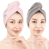 American Soft Linen 100% Cotton Hair Drying Towels for Women, 2 Pack Head Towel Cap - 75 Set Case Pack