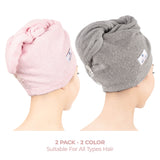 American Soft Linen 100% Cotton Hair Drying Towels for Women, 2 Pack Head Towel Cap - 75 Set Case Pack