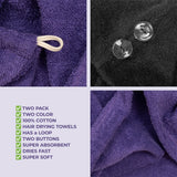 American Soft Linen 100% Cotton Hair Drying Towels for Women, 2 Pack Head Towel Cap - 75 Set Case Pack