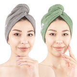 American Soft Linen 100% Cotton Hair Drying Towels for Women, 2 Pack Head Towel Cap - 75 Set Case Pack