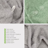 American Soft Linen 100% Cotton Hair Drying Towels for Women, 2 Pack Head Towel Cap - 75 Set Case Pack