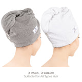 American Soft Linen 100% Cotton Hair Drying Towels for Women, 2 Pack Head Towel Cap - 75 Set Case Pack
