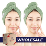 American Soft Linen 100% Cotton Hair Drying Towels for Women, 2 Pack Head Towel Cap - 75 Set Case Pack