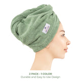 American Soft Linen 100% Cotton Hair Drying Towels for Women, 2 Pack Head Towel Cap - 75 Set Case Pack