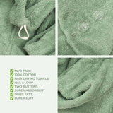 American Soft Linen 100% Cotton Hair Drying Towels for Women, 2 Pack Head Towel Cap - 75 Set Case Pack