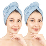 American Soft Linen 100% Cotton Hair Drying Towels for Women, 2 Pack Head Towel Cap - 75 Set Case Pack