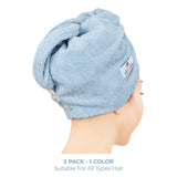 American Soft Linen 100% Cotton Hair Drying Towels for Women, 2 Pack Head Towel Cap - 75 Set Case Pack