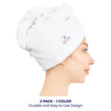 American Soft Linen 100% Cotton Hair Drying Towels for Women, 2 Pack Head Towel Cap - 75 Set Case Pack