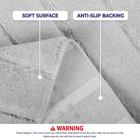 American Soft Linen Katiy Bath Rug – 21x34 Inches Non-Slip Premium Cotton Comfort - Bath Mats for Bathroom