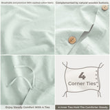 American Soft Linen 100% Washed Cotton Percale Duvet Cover Set – Soft Breathable Bedding Set with Pillow Shams