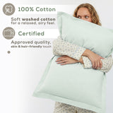 American Soft Linen 100% Washed Cotton Percale Duvet Cover Set – Soft Breathable Bedding Set with Pillow Shams