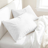 American Soft Linen 100% Washed Cotton Percale Pillowcase Set (2 Pack) – Soft Breathable Pillow Covers