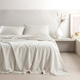 American Soft Linen 100% Washed Cotton Percale Sheet Set – Soft Breathable Bedding with Pillowcases