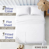 American Soft Linen 100% Washed Cotton Percale Sheet Set – Soft Breathable Bedding with Pillowcases