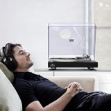 Angels Horn H003-BK Bluetooth Turntable Vinyl Record Player (Piano Black)