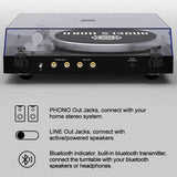Angels Horn H003-BK Bluetooth Turntable Vinyl Record Player (Piano Black)