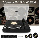 Angels Horn H003-BK Bluetooth Turntable Vinyl Record Player (Piano Black)