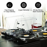 Angels Horn H003-BK Bluetooth Turntable Vinyl Record Player (Piano Black)