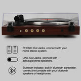 Angels Horn H003-OR Bluetooth Turntable Vinyl Record Player (Red Brown)