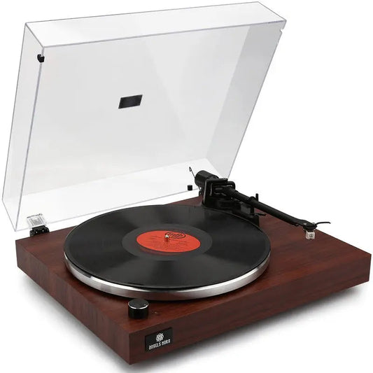 Angels Horn H003-OR Bluetooth Turntable Vinyl Record Player (Red Brown)