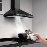 CIARRA 30 Inch Smart Wall Mount Range Hood with Alexa and Google Home Voice Control CAB75206W-OW