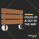 Leisure 20 in. Teak Wall Mounted Folding Shower Seat