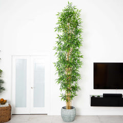 12’ Artificial Bamboo Tree with Real Bamboo Trunks