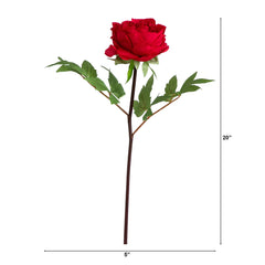 20"Artificial Peony Flower Stems - Set of 3