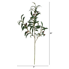 28" Artificial Olive Stems - Set of 3