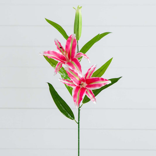 33" Artificial Stargazer Lily Flower - Set of 3