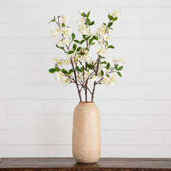 38" Artificial White Blossom Flower Stems - Set of 3